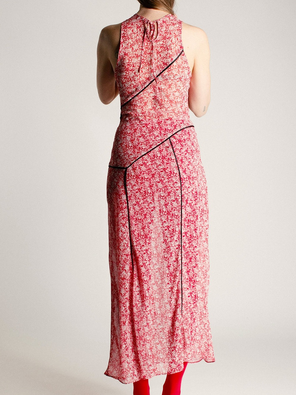 NWT Nomia Women’s Poppy Chiffon Paneled Maxi Dress - Picture 2 of 9